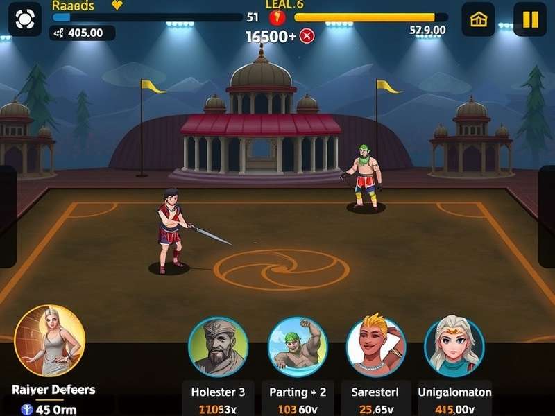 Kabaddi Ultimate Clash feature showcase with multiple gameplay elements